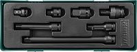 Набор аксессуаров для ударных головок 1/2"DR, в ложементе Jonnesway S03A401SP, 7 штук